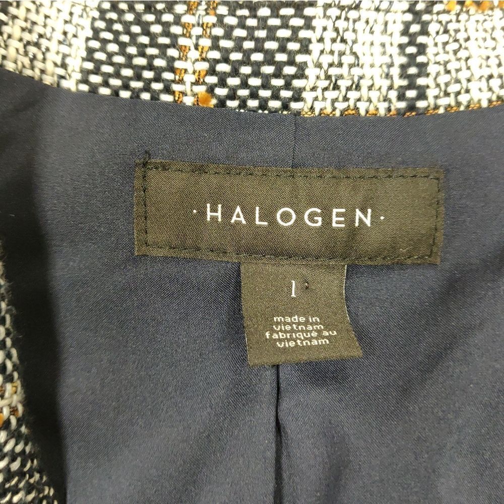 Halogen Gray Check Pattern Jacket Blazer Size L - image 8